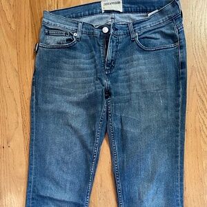 :💀Zadig & Voltaire DARKSIDE Jeans Italian Denim Paris - Raw Cropped Hem:💀